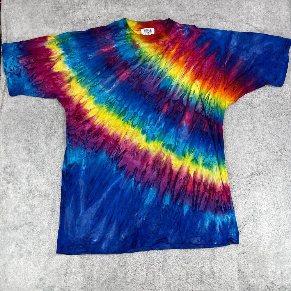 Vintage Sostanza T-Shirt Mens XL Multicolor Tie Dye 100% Cotton Short Sleeve